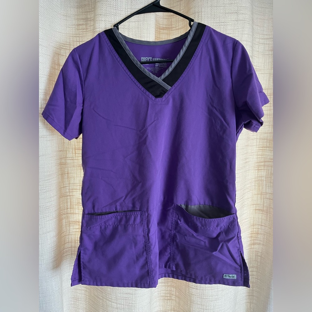 Grey’s Anatomy Scrub Top, Purple, Size S
